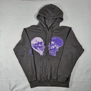 Metallica Hoodie Fall Tour 2021 Mens Grey Purple Tour Concert Zip Up